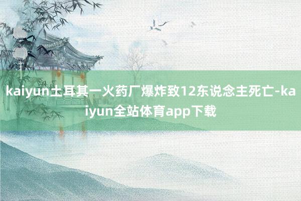 kaiyun土耳其一火药厂爆炸致12东说念主死亡-kaiyun全站体育app下载