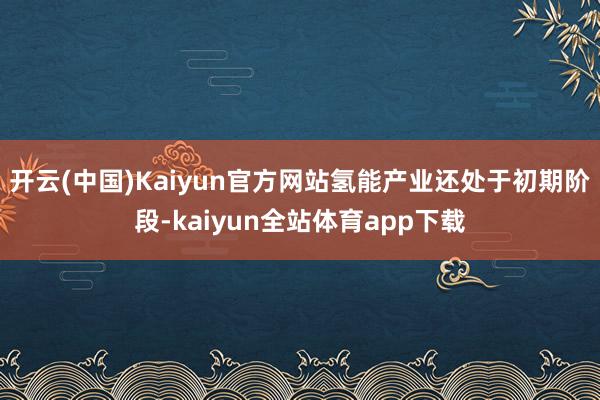 开云(中国)Kaiyun官方网站氢能产业还处于初期阶段-kaiyun全站体育app下载