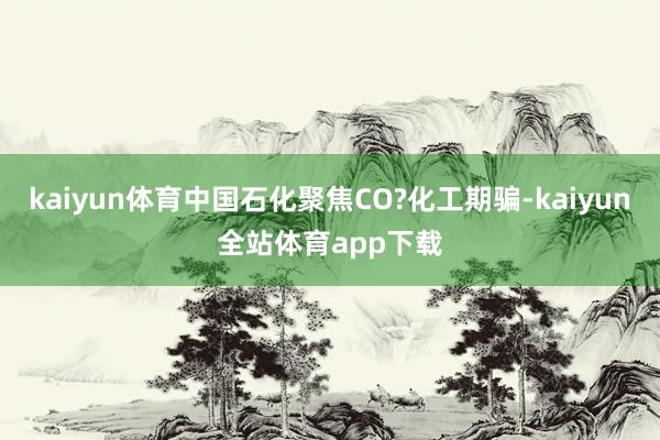 kaiyun体育中国石化聚焦CO?化工期骗-kaiyun全站体育app下载