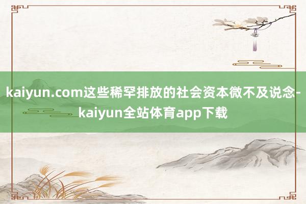 kaiyun.com这些稀罕排放的社会资本微不及说念-kaiyun全站体育app下载
