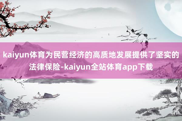 kaiyun体育为民营经济的高质地发展提供了坚实的法律保险-kaiyun全站体育app下载