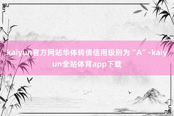 kaiyun官方网站华体转债信用级别为“A”-kaiyun全站体育app下载