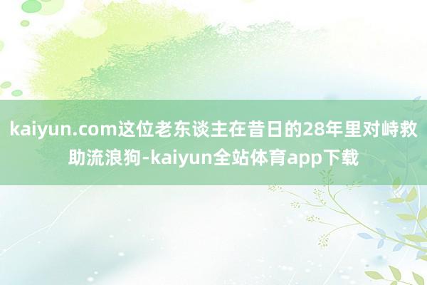 kaiyun.com这位老东谈主在昔日的28年里对峙救助流浪狗-kaiyun全站体育app下载