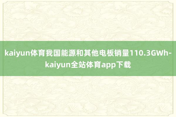 kaiyun体育我国能源和其他电板销量110.3GWh-kaiyun全站体育app下载