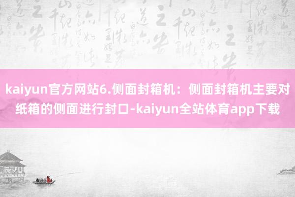 kaiyun官方网站6.侧面封箱机：侧面封箱机主要对纸箱的侧面进行封口-kaiyun全站体育app下载