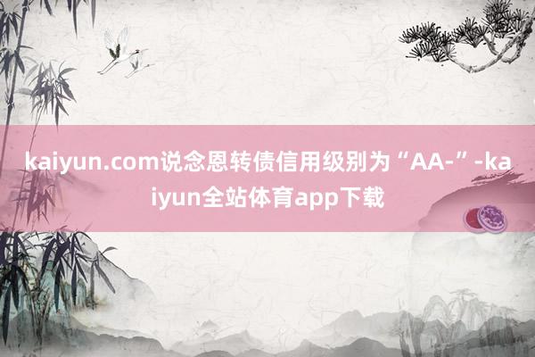 kaiyun.com说念恩转债信用级别为“AA-”-kaiyun全站体育app下载