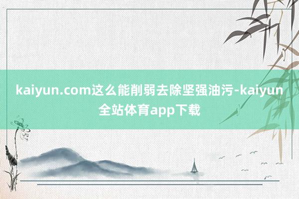 kaiyun.com这么能削弱去除坚强油污-kaiyun全站体育app下载