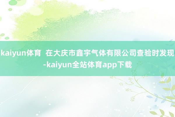 kaiyun体育 在大庆市鑫宇气体有限公司查验时发现-kaiyun全站体育app下载