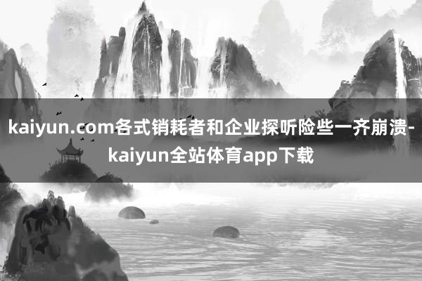 kaiyun.com各式销耗者和企业探听险些一齐崩溃-kaiyun全站体育app下载