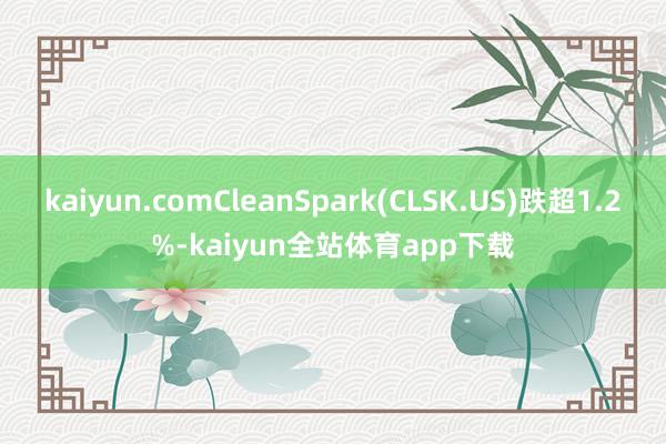 kaiyun.comCleanSpark(CLSK.US)跌超1.2%-kaiyun全站体育app下载