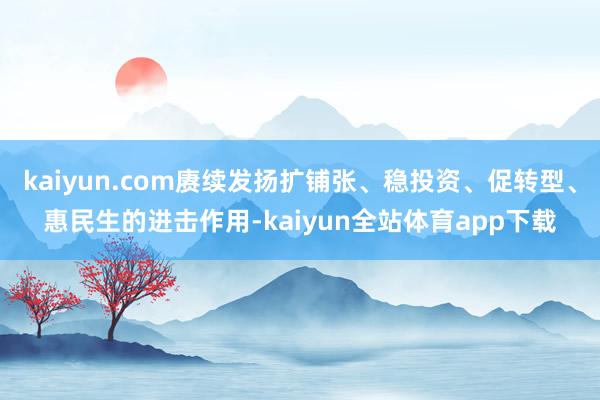 kaiyun.com赓续发扬扩铺张、稳投资、促转型、惠民生的进击作用-kaiyun全站体育app下载