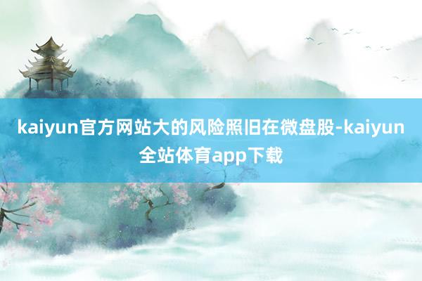 kaiyun官方网站大的风险照旧在微盘股-kaiyun全站体育app下载