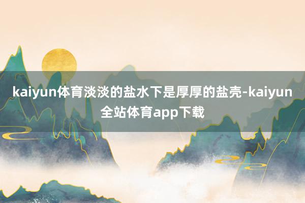 kaiyun体育淡淡的盐水下是厚厚的盐壳-kaiyun全站体育app下载