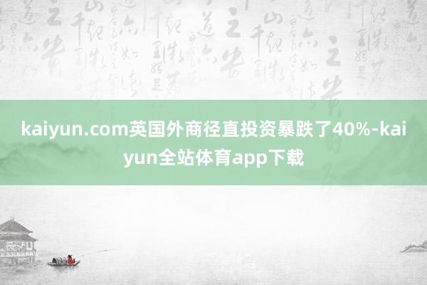 kaiyun.com英国外商径直投资暴跌了40%-kaiyun全站体育app下载